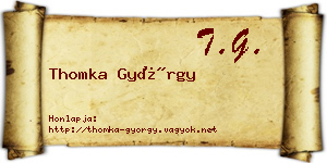 Thomka György névjegykártya